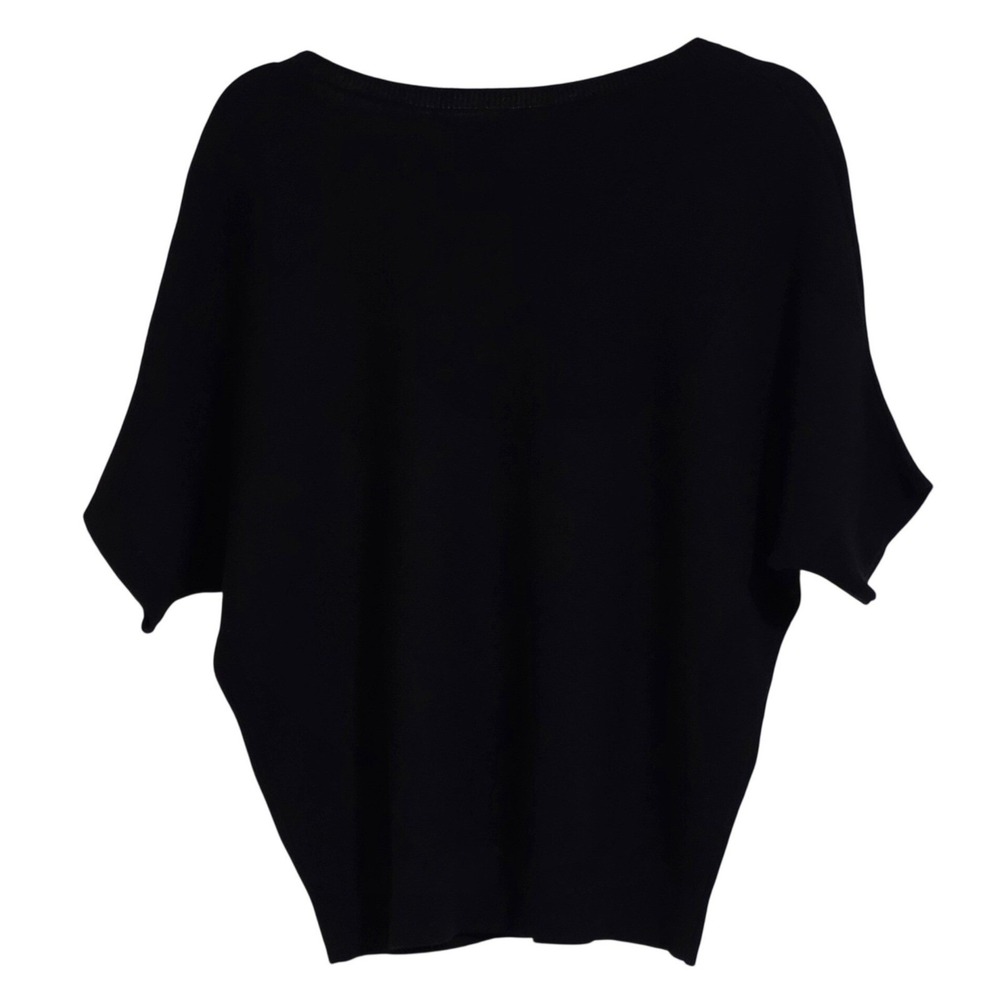 Quince Lightweight Cotton Cashmere Link Stitch Dolman Sweater Women XS Black New - Picture 3 of 5
